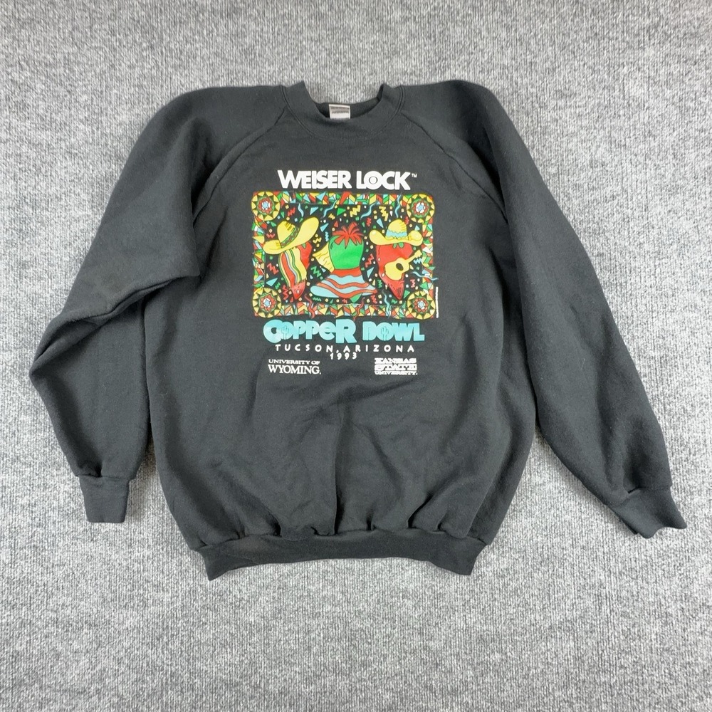 Vintage Copper Bowl Sweatshirt Mens XL Black NCAA Football Fruit Of The Loom